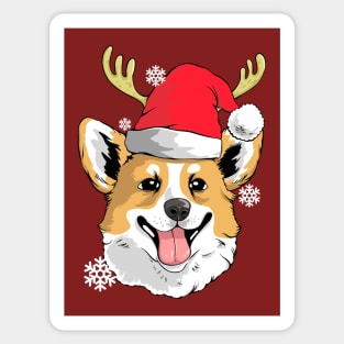 Corgi Christmas Santa Sticker